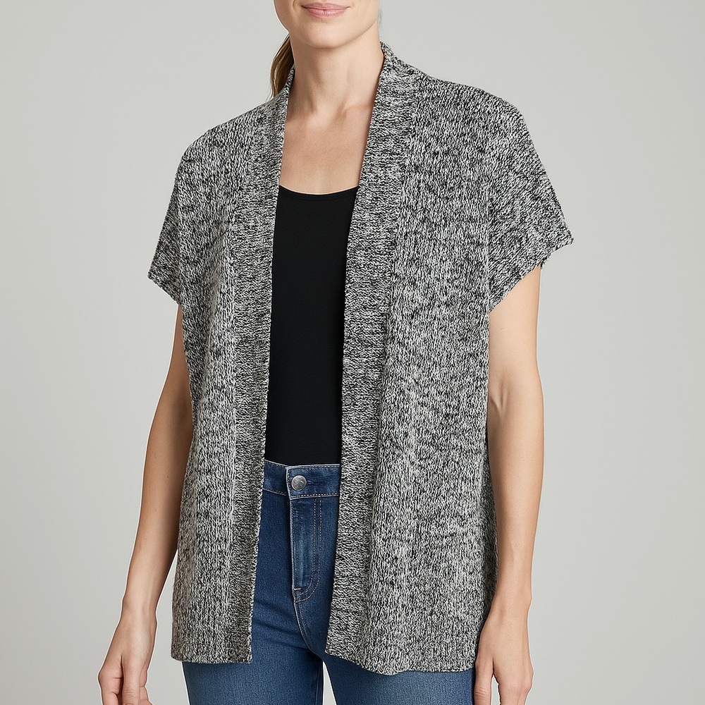 Eileen Fisher Open Knit Crochet Cardigan Sweater